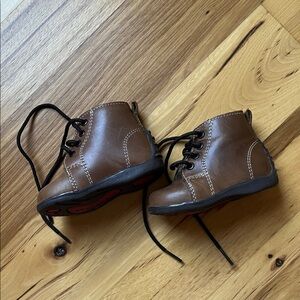 Classic Brown Kids Boots with Black Laces